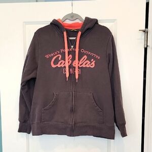 Cabela's Vintage Y2K Grey Pink Full Zip Hoodie Large